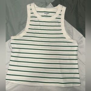 Old Navy Striped Tank Top in White and Green